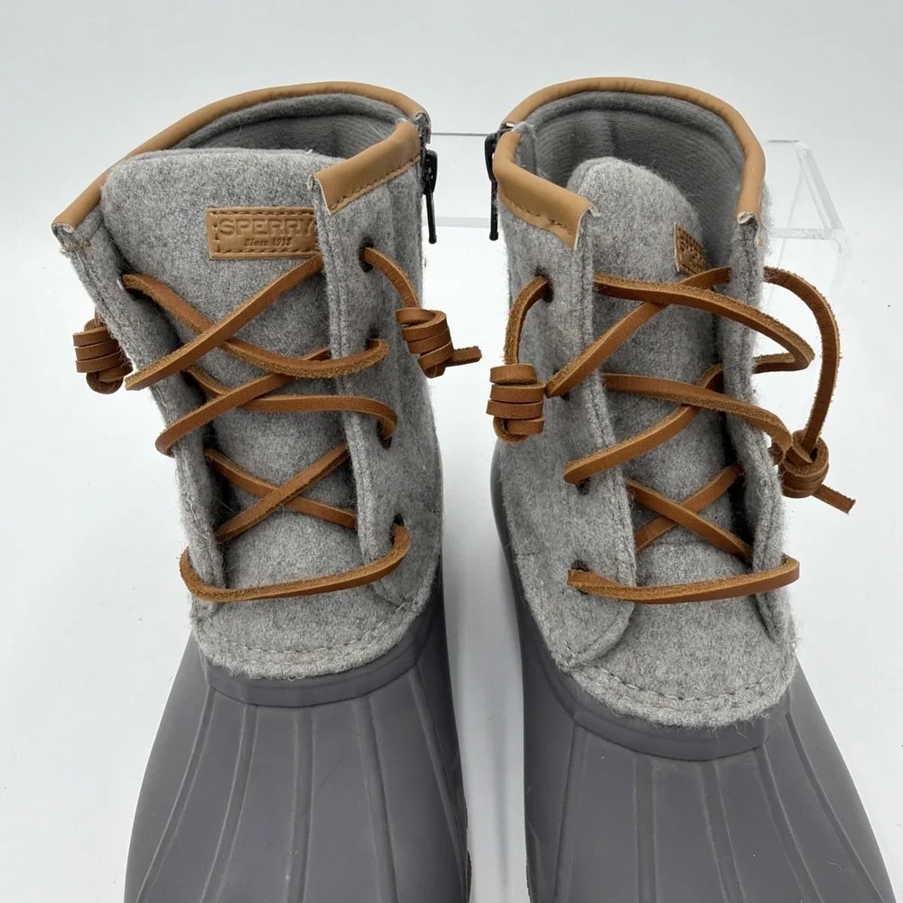 Sperry‎ Top Sider Gray Wool Duck Boots Waterproof Thinsulate Warm Womens 6M